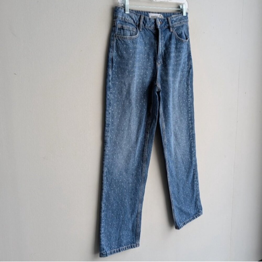 Dynamite Rhinestone Straight Leg Jeans - Picture 3 of 9